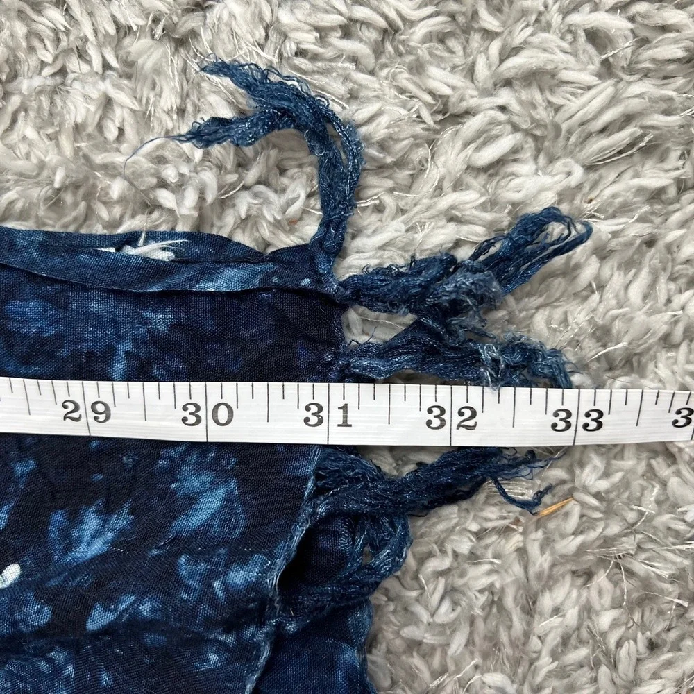 Beach Wrap Sarong Tie Dye Fringe BATIK Rayon Blue White Scarf Tapestry Celestial